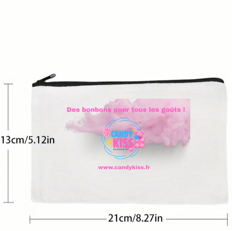 Pochette en toile 21x13cm Candy kiss (x1)