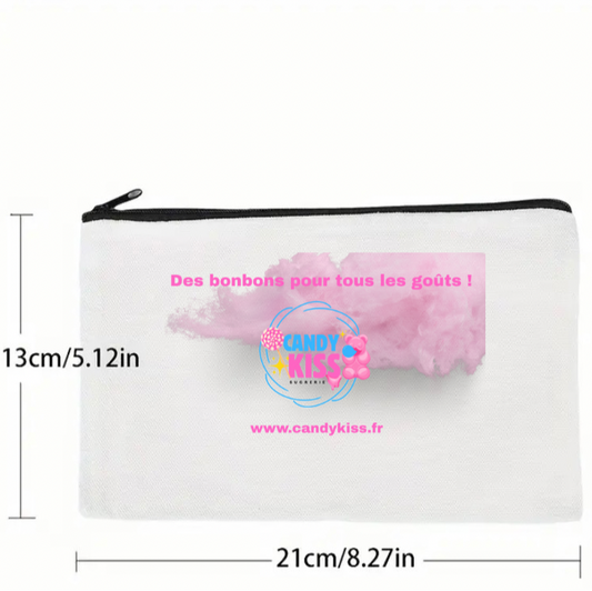 Pochette en toile 21x13cm Candy kiss (x1)