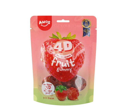 Amos Sachets Fruits 4D Fraise 🍓 120g (x1)
