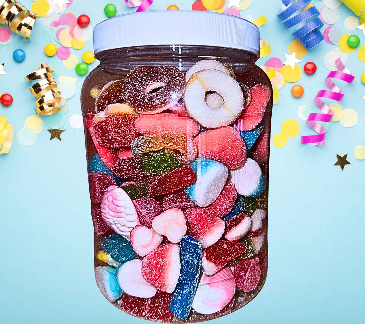 Mix découverte de bonbons sucrés avec sa boîte réutilisable nº1  900g